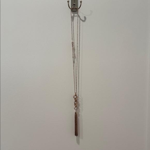 INC Rose Gold Chain Tassel Necklace - Picture 2 of 4